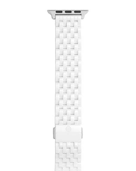 michele white ceramic apple watch band